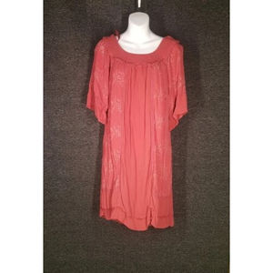 Knox Rose Mauve Tunic Top Dress Cottage Core Boho Peasant Size Medium